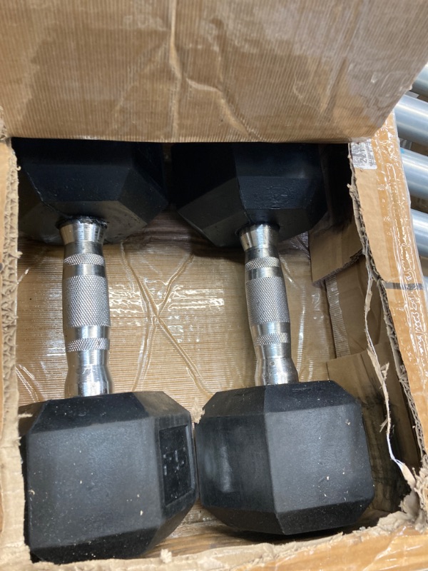 Photo 2 of 25 pounds Rubber Hex Dumbbell Hand Weight