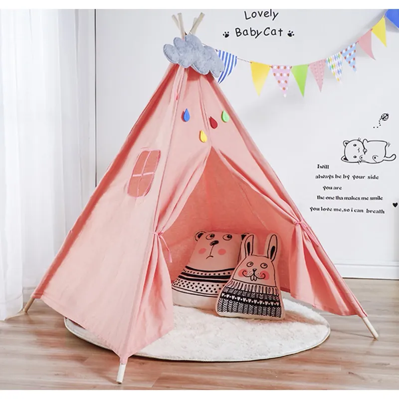 Photo 1 of 43'' High Large Kids Teepee, Indoor Outdoor Kid Play Tent Children Play House Sleeping Dome Castle Toy, for Boys Girls Princess Bedroom Home Decoration Christmas Gift