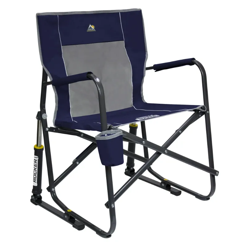 Photo 1 of  Outdoor Freestyle Rocker Foldable Rocking Camp Chair, Indigo Blue