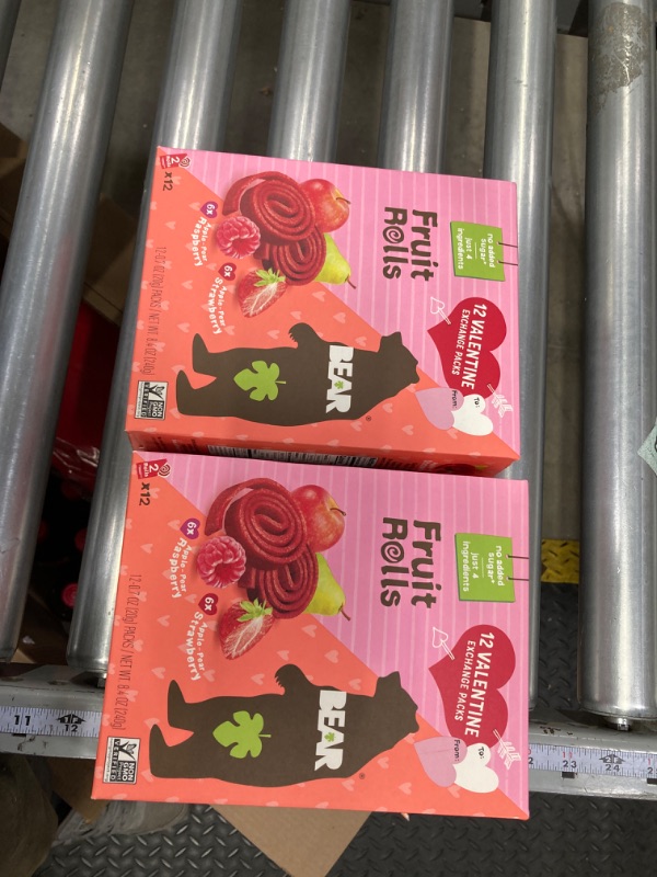 Photo 2 of *** Bundle *** Bear Valentines Day Strawberry and Raspberry Fruit Rolls Variety Pack ( 2 pack )