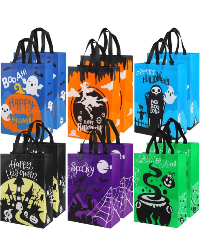 Photo 1 of 12 Packs Halloween Non-Woven Trick or Treat Bags,Large Reusable