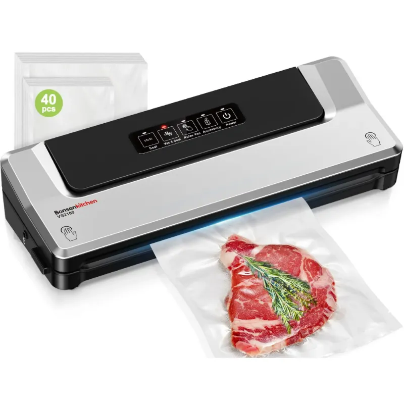 Photo 1 of Bonsenkitchen Vacuum Sealer Machine, Multi-Functional Food Sealer, Built-in Cutter & Bag Storage, Globefish Technology for High-Speed Continuous Working, Food Vacuum Sealer with Vacuum Bags & Roll Bag