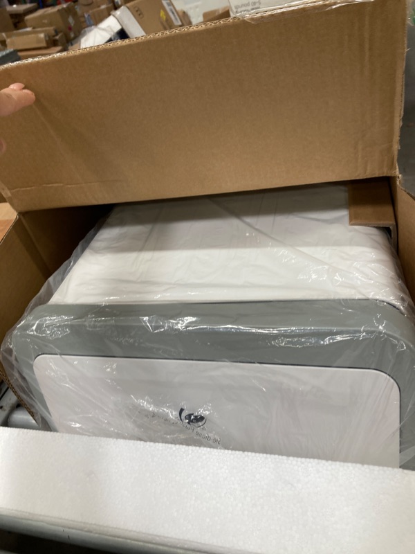 Photo 1 of SONGMICS Motion Sensor Trash Can, 18-Gallon (68L) Automatic Kitchen Garbage Can with Stay-Open Lid, Soft Close, Stainless Steel, 15 Trash Bags Included, Cloud White ULTB630W68