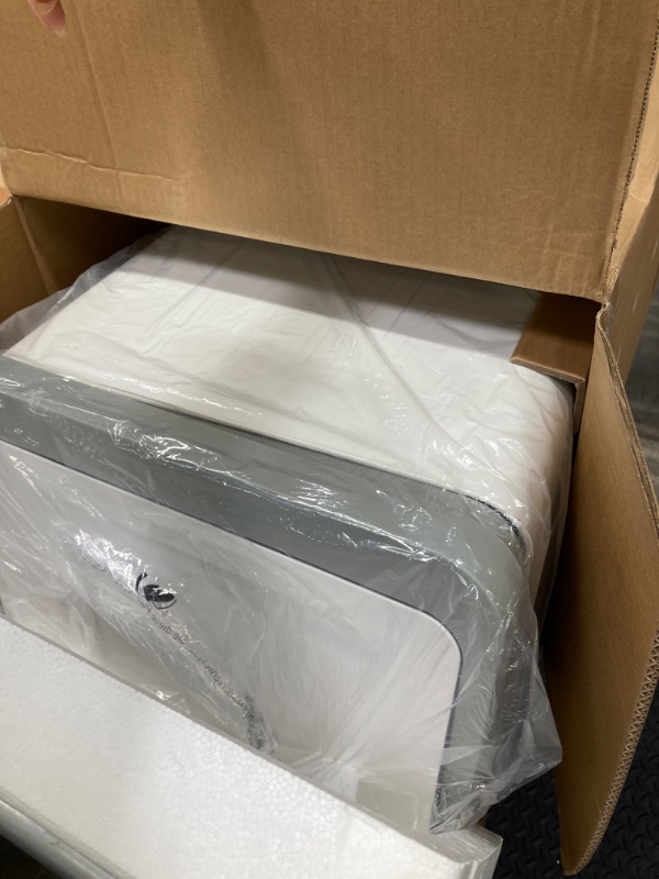 Photo 1 of SONGMICS Motion Sensor Trash Can, 18-Gallon (68L) Automatic Kitchen Garbage Can with Stay-Open Lid, Soft Close, Stainless Steel, 15 Trash Bags Included, Cloud White ULTB630W68