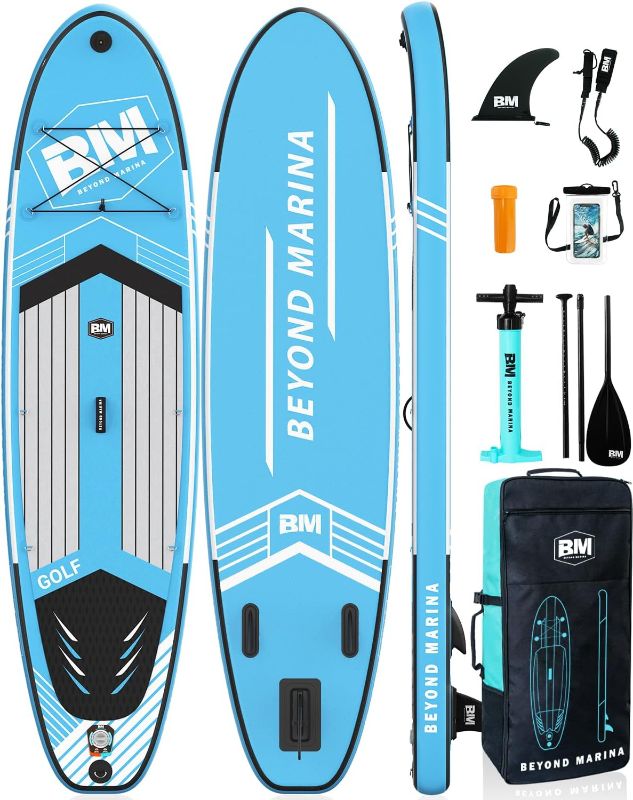 Photo 1 of BEYOND MARINA Inflatable Stand Up Paddle Board with Kayak Seat, 10'6" SUP Paddleboard for Adult, Mint Green Paddleboard with Sup Seat, Paddle Board Seat with Back Support