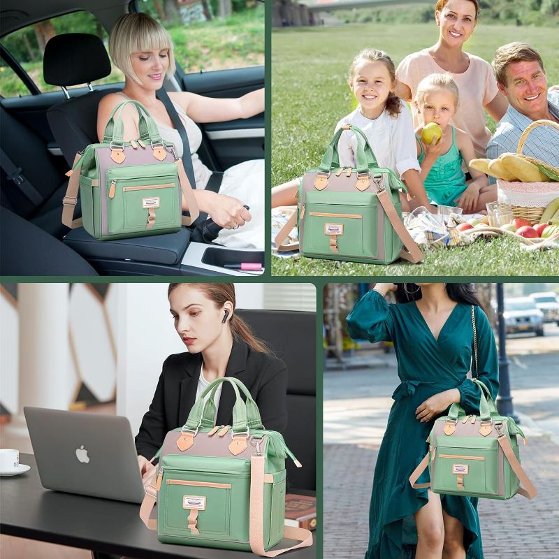 Photo 2 of 
Large Lunch Bag for Women, Leakproof Insulated Lunch Box for Women,Lunch Bag Adult Women with Side Pockets & Adjustable Strap,Lunch Pail for Women for...
Color:Green