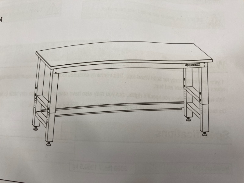 Photo 1 of Husky
6 ft. Adjustable Height Solid Wood Top Workbench in Black for Heavy Duty Welded Steel Garage Storage System