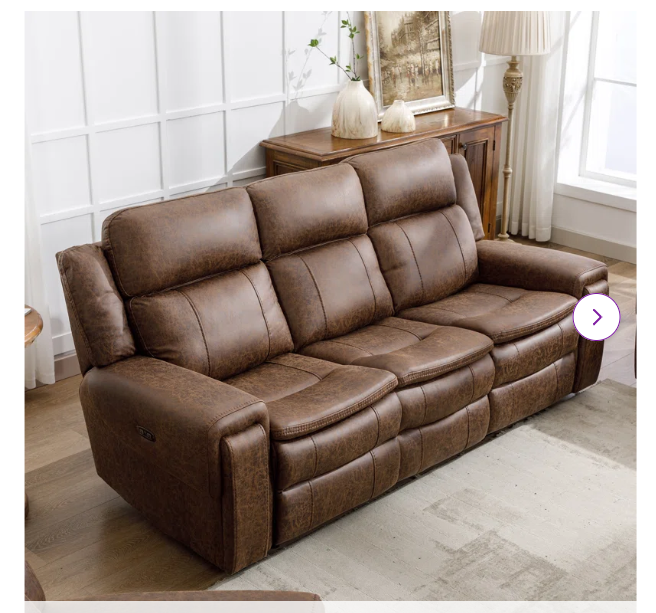 Photo 1 of Druecilla 87'' Top Leather Square Arm Dual Motor Reclining Sofa Adjustable Headrest
