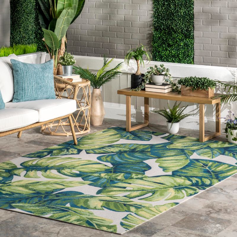 Photo 1 of nuLOOM Lisa Floral Indoor/Outdoor Accent Rug, 5' x 8', Multi Color, Rectangular, 0.25" 