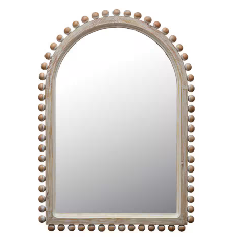 Photo 1 of 
23.62 in. W x 33.87 in. H Wood Distressed Natural Framed Arched Wall Mirror