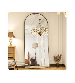 Photo 1 of BEAUTYPEAK 71"x30" Full Length Mirror Oversized Arched Body Dressing Floor Mirrors for Standing Leaning, Black