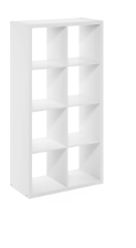 Photo 1 of Furinno Cubicle Open Back Decorative Cube Storage Organizer, 8-Cube, White