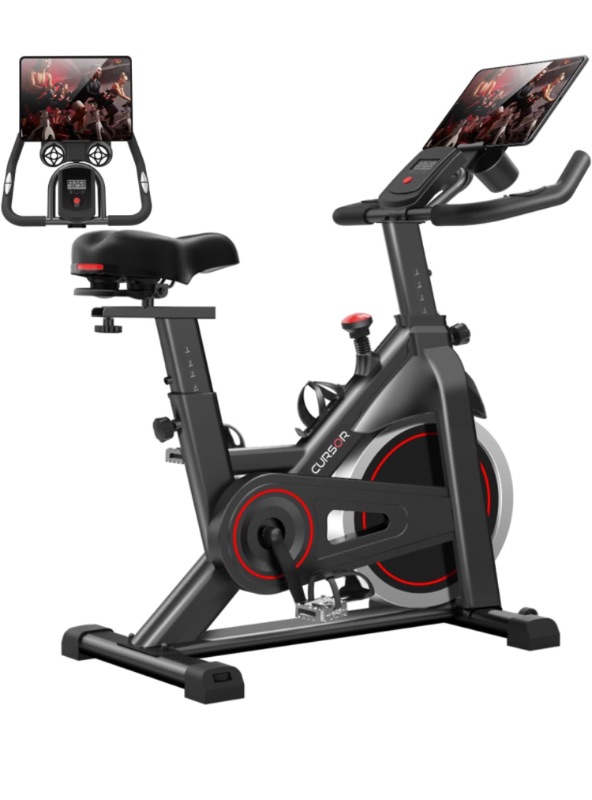 Photo 1 of ***read description***CURSOR FITNESS Exercise Bike, Stationary Indoor Cycling Bike for Home Workout, Low Noise, Adjustable Handlebars, Extra Comfort Seat