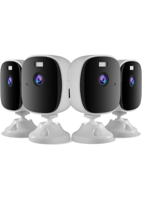 Photo 1 of 2K Security Cameras for Home Security 4Pack,4MP WiFi Indoor Security Camera with Color Night Vision, Motion Detection, Two-Way Audio, Cloud & SD Card Storage, Compatible with Alexa & Google Assistant https://a.co/d/1AVkE2K