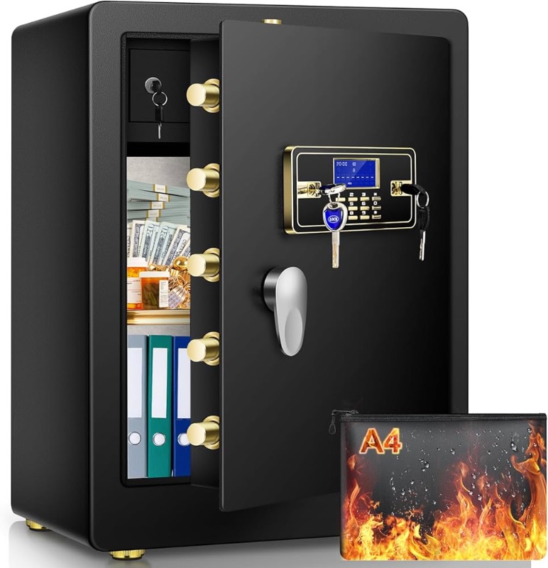 Photo 1 of ***(PICTURE JUST FOR REFRENCE NO KEYPAD)***
4.2 Cu ft Large Home Safe Fireproof Waterproof, Fireproof Safe Box with Fireproof Documents Bag, Home Security Safe with Programmable Keypad and Lock Box, Safe Box for Home Firearm Medicine Valuables