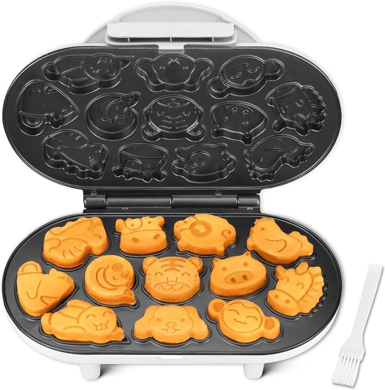 Photo 1 of Animal Mini Waffle Maker for Kids, Mini Pancakes Maker Machine with 12 Different Animal Pancake Molds, Small Waffle Maker Iron, Excellent Christmas Gift for Kids & Adult