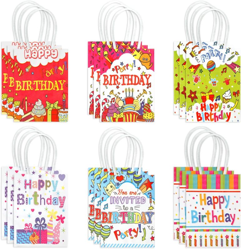 Photo 1 of 18 PCS Happy Birthday Theme Party Supplies Party Bags,Candy Bags for Birthday Party,Paper Tote Bags Party Favor Bags for Kids Birthday Party Supplies Decorations. (birthday gift bag 1)  

*** BAGS ARE SMALL***
