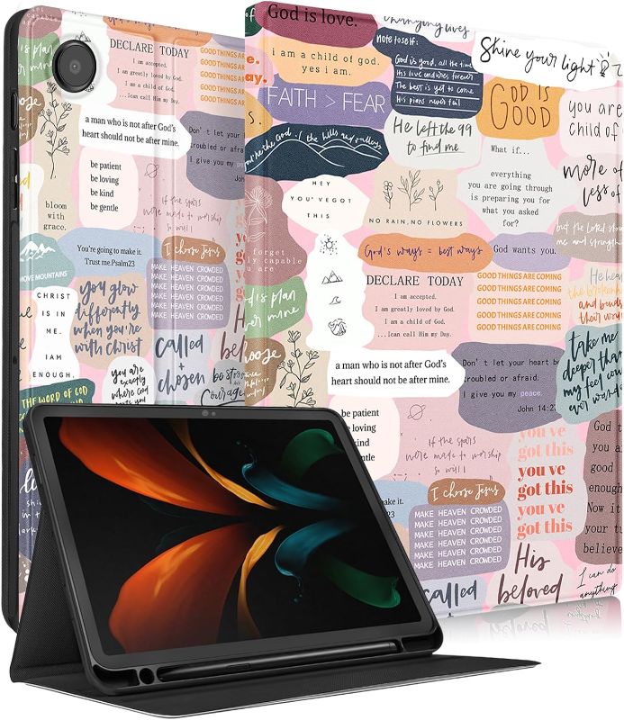 Photo 1 of for Samsung Galaxy Tab A8 Case 10.5 Inch Kids Cute Girls Folio Women Girly Teens Kawaii Pretty Quotes Aesthetic Unique Design Tablet Cover for Samsung A8 Tab Cases SM-X200/X205/X207
