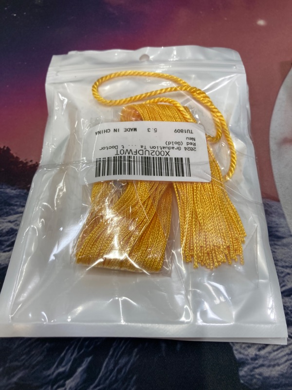 Photo 2 of 2024 Graduation Tassel Cord Ceremony Academic Gold Doctoral Two Colors Small Polyester Party with Pack Mini Black Student Doctor Red (Gold) - 2pk bundle