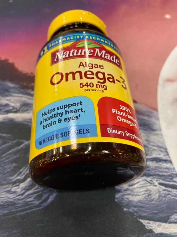 Photo 2 of Nature Made Algae 540 mg Omega 3 Supplement, Alternative to Omega 3 Fish Oil Supplements, 70 Veggie Softgels, Sustainable, Plant-Based, for Healthy Heart, Brain, and Eye Support Unflavored 70 Count (Pack of 1)