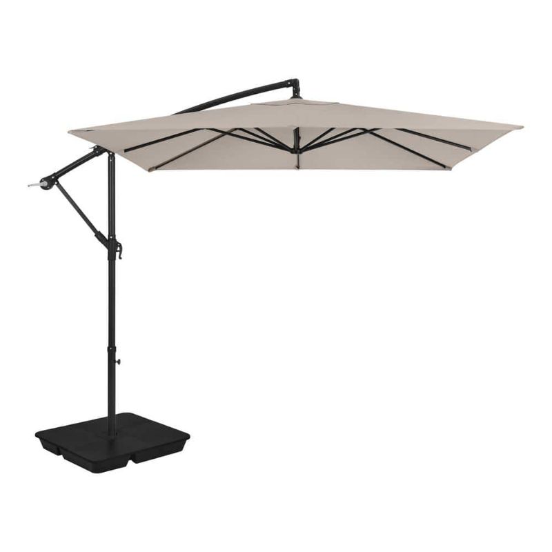 Photo 1 of 8 Ft. Steel Cantilever Patio Umbrella in Riverbed Brown
