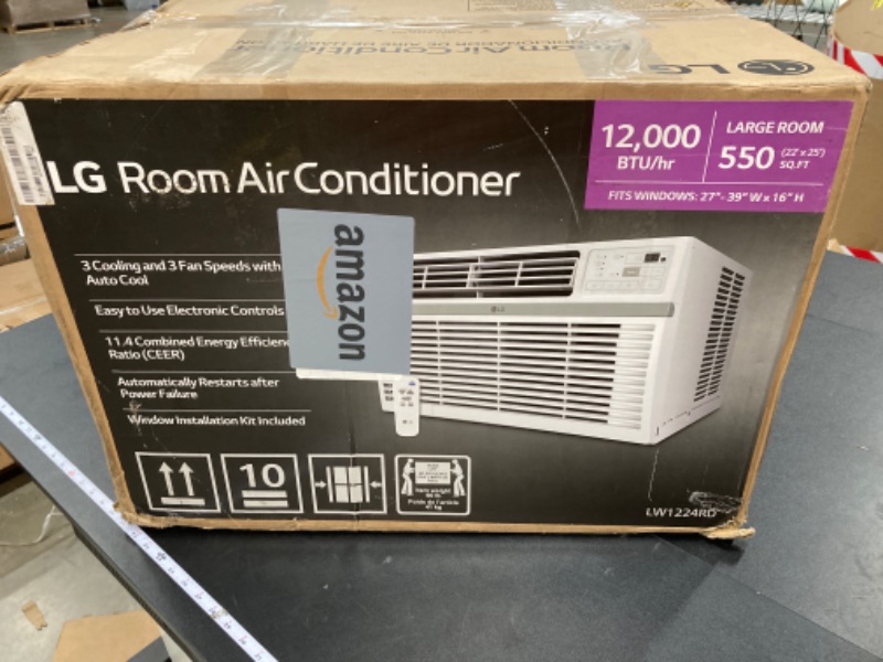 Photo 2 of ***SIDES ARE DAMAGED*** LG 12,000 BTU Smart Window Air Conditioner, 115V, AC Window Unit for Rooms up to 550 Sq. Ft., Perfect for Kitchen or Living Room, Phone & Voice Control, Works with LG ThinQ, Amazon Alexa, Hey Google