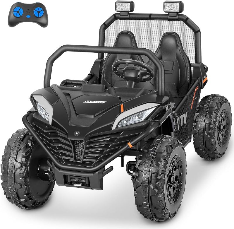 Photo 1 of ELEMARA 24V 2 Seater XL Ride on Car for Boys,10AH Powered Electric Off-Road UTV,4WD 4.5mph Vehicle Toy Max 140lbs with Remote,Bluetooth,LED,3 Speeds,2... (BLACK)

***NEW (OPENED BOX)


