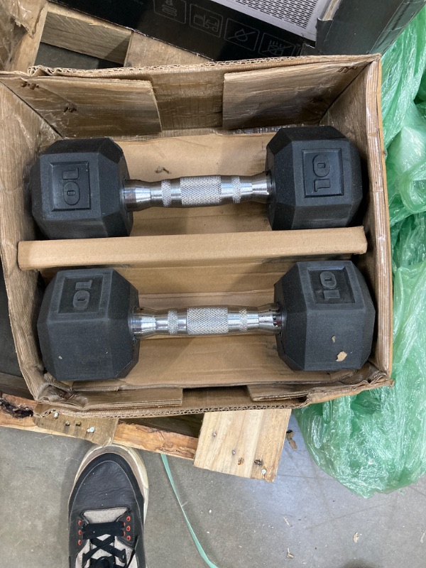 Photo 2 of *** BOX OF DUMBBELLS (TWO 15LBS AND TWO 10 LBS)
Chrome Grip Encased Hex Dumbbells – Hand Weights With Anti-Slip 5-50 LBS Single
***NEW (4 TOTAL)