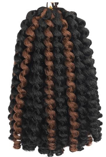 Photo 1 of 12Inch Wand Curl Crochet Hair 5Packs - Ombre Brown Trendy Tresses Crochet Hair Short Bob Curly Crochet Hair Pre Looped for Black Women (T4/27)