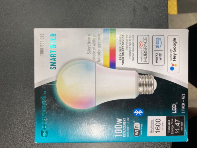 Photo 3 of 100-Watt Equivalent Smart A21 Color Changing CEC LED Light Bulb with Voice Control (1-Bulb) Powered by Hubspace