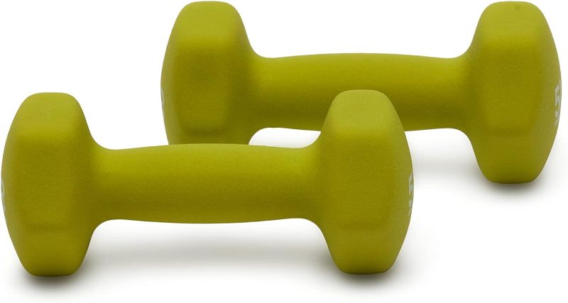 Photo 1 of Amazon Basics Neoprene Dumbbell Hand Weights 5lbs (2 pcs)

***new, factory sealed.
stock photo is for reference only
