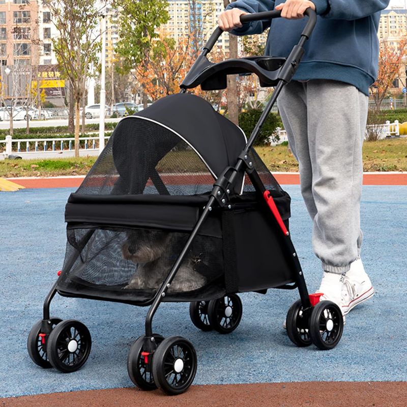 Photo 1 of Foldable Pet Stroller, COLLIFORD Pet Strolling Cart for Dog Cat, Breathable and Visible Mesh for All-Season
