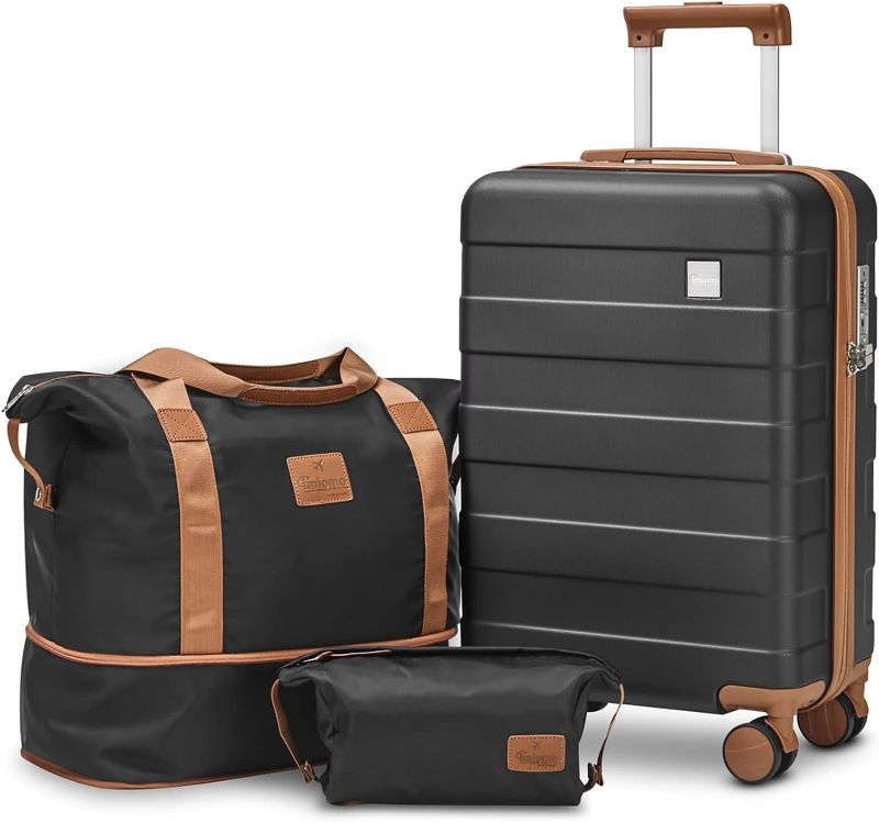 Photo 1 of imiomo Carry on Luggage, 20 in Carry-on Suitcase with Spinner Wheels?Hardside 3PCS Set with TSA Lock.
