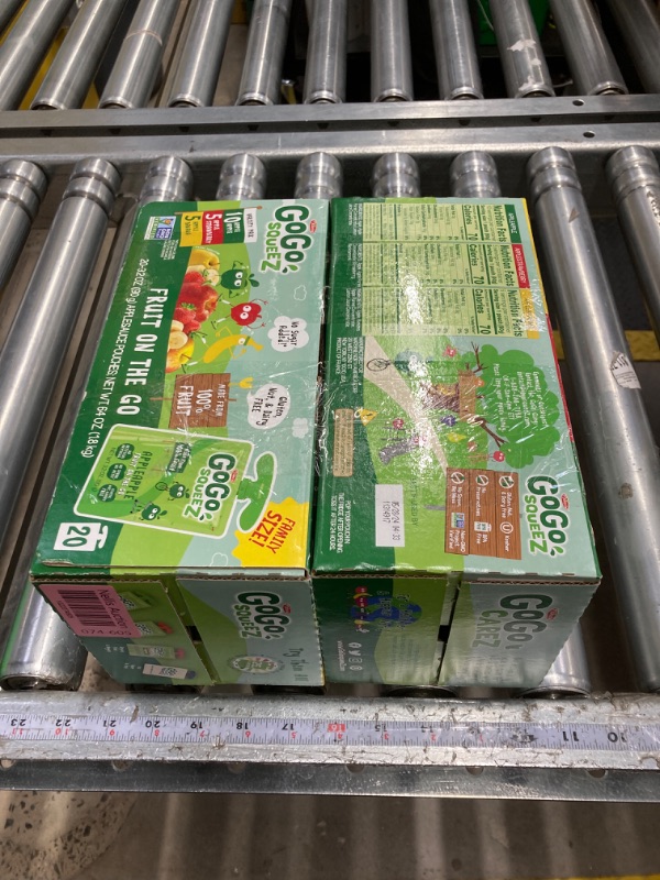 Photo 2 of *EXP 5/28/24* GoGo squeeZ Fruit on the Go Variety Pack, Apple, Banana & Strawberry, 3.2 oz (Pack of 20), Unsweetened Snacks for Kids, Gluten Free, Nut and Dairy Free, Recloseable Cap, BPA Free Pouches Apple Banana Strawberry 3.2 Ounce (Pack of 20)