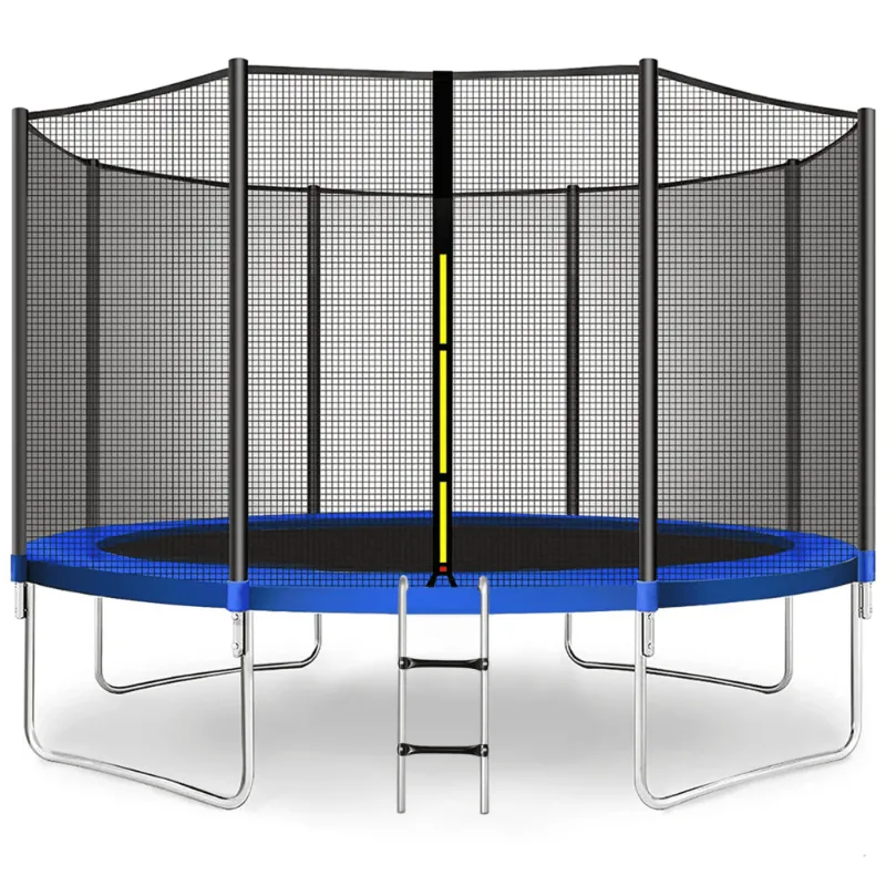 Photo 1 of Doufit 10FT Trampoline Jump Recreational Backyard Trampolines Weight Capacity 600LBS with Safe Enclosure Net for 3-4 Kids Adults Indoor Outdoor
