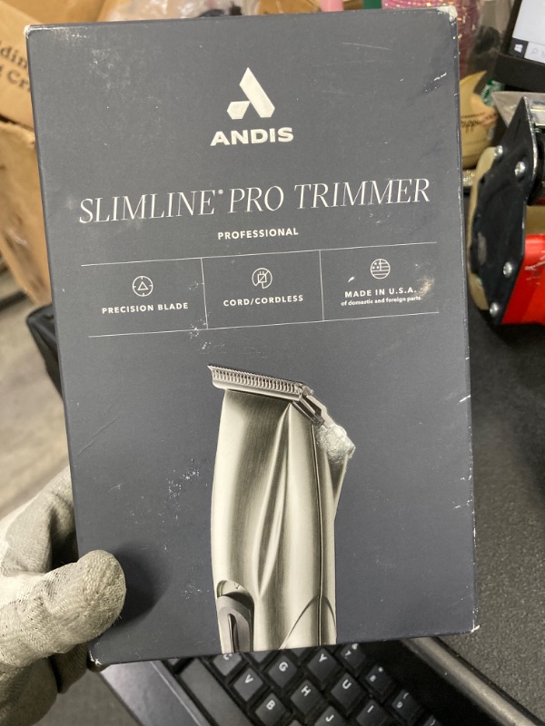 Photo 2 of Andis 32810 Slimline Pro Cord/Cordless Beard Trimmer, Lithium Ion T-Blade Trimmer, Close Cutting T-Blade Zero Gapped, Chrome