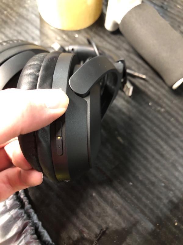 Photo 2 of ***ITEM TESTED FOR POWER, UNABLE TO TEST FURTHER*** Aamft Hybrid Active Noise Cancelling Headphones - 2024 Upgraded Wireless Over Ear Bluetooth Headphones Comfort Fit, 80H Playtime Noise Cancelling, Deep Bass, Crystal Clear Calls for Travel/Home/Office