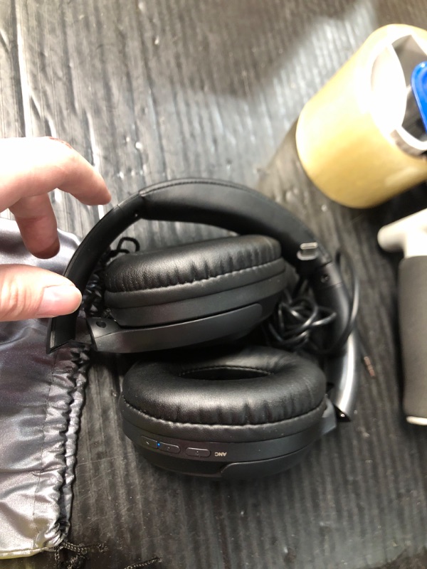 Photo 3 of ***ITEM TESTED FOR POWER, UNABLE TO TEST FURTHER*** Aamft Hybrid Active Noise Cancelling Headphones - 2024 Upgraded Wireless Over Ear Bluetooth Headphones Comfort Fit, 80H Playtime Noise Cancelling, Deep Bass, Crystal Clear Calls for Travel/Home/Office