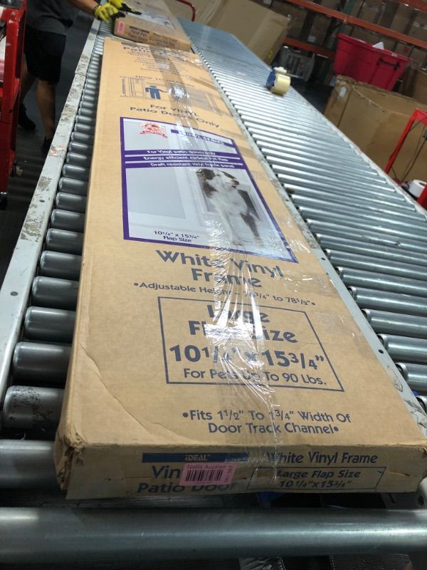 Photo 1 of ***USED - SCRATCHED AND SCRAPED - LIKELY MISSING PARTS - UNABLE TO VERIFY FUNCTIONALITY***
Ideal Pet Products VPPA Vinyl Patio Pet Door with Air Seal, Adjustable Height: 76-3/4" To 78-1/2", Extra Large, 10-1/4" x 15-3/4" Flap Size