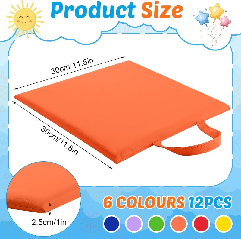 Photo 1 of **ONLY 3 INCLUDED**Sawysine 3 Pcs Floor Cushions Classroom Flexible Floor Seating with Handle for Kids in Home School Classroom Kindergarten Daycare Nursery (Classic Color,Square)