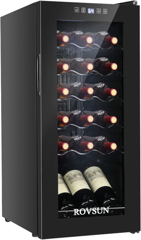 Photo 1 of 
ROVSUN 18 Bottle Wine Fridge, Freestanding Compressor Wine Cooler Refrigerator, Beverage Wine Chiller with Digital Temperature Control 