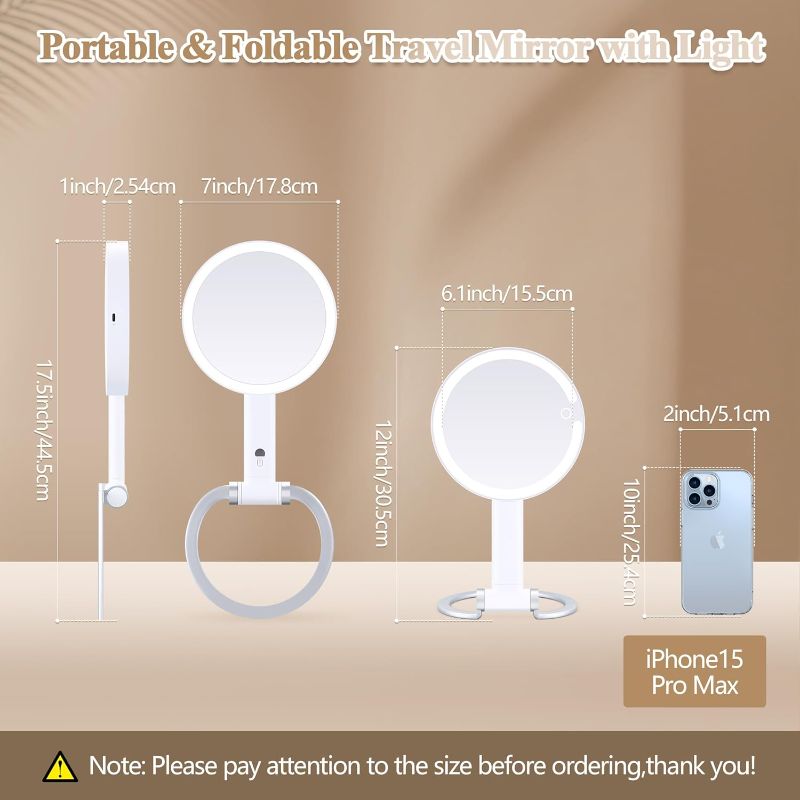 Photo 4 of (READ FULL POST) MOMOKUBA Magnifying Mirror with Light 20X/1X, Lighted Makeup Mirror with Magnification, Make Up Mirrors Stand Up Double Sided, Magnified Travel Mirror with Lights, Rechargeable 3 Color Dimmable