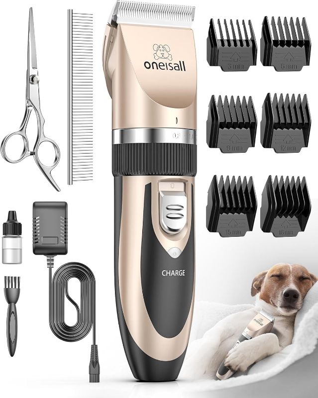 Photo 1 of ** USED DIRTY** oneisall Dog Shaver Clippers Low Noise Rechargeable Cordless Electric Quiet Hair Clippers Set for Dogs Cats Pets
