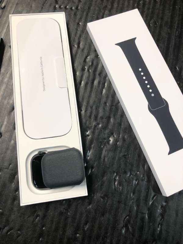 Photo 4 of ** FACTORY SEALED, OPENED TO CHECK CONTENTS* Apple Watch Series 9 [GPS 45mm] Smartwatch with Midnight Aluminum Case with Midnight Sport Band S/M. Fitness Tracker