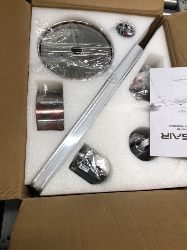 Photo 1 of ***USED - LIKELY MISSING PARTS - UNABLE TO VERIFY FUNCTIONALITY***
Ceiling Fans with Lights 42-Inch, Remote Control Reversible DC Motors, 3CCT Dimmable Timer Noiseless, Nickel Ceiling Fan for Bedroom Living Room, Indoor&Outdoor ETL Listed Sand Nickel 42 i