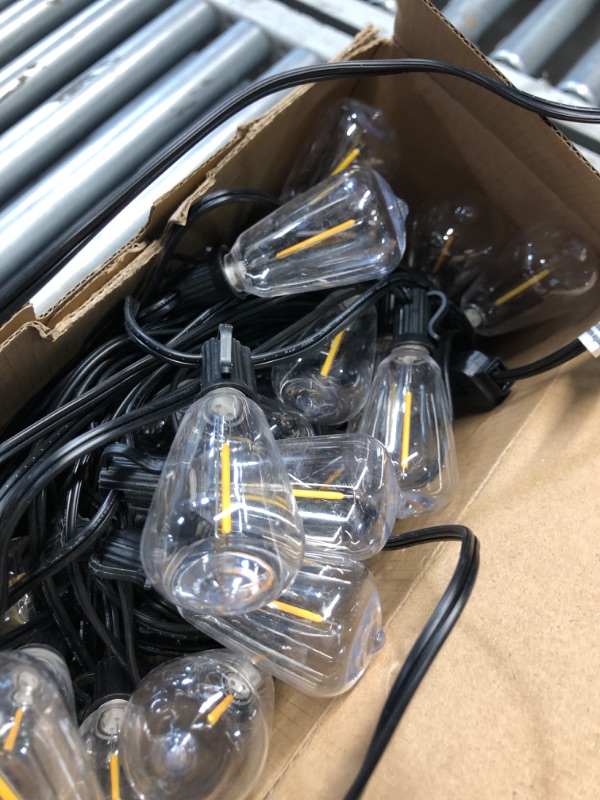 Photo 3 of **Not All Functional** Brightever LED Outdoor String Lights 100FT Patio Lights with 52 Shatterproof ST38 Vintage Edison Bulbs