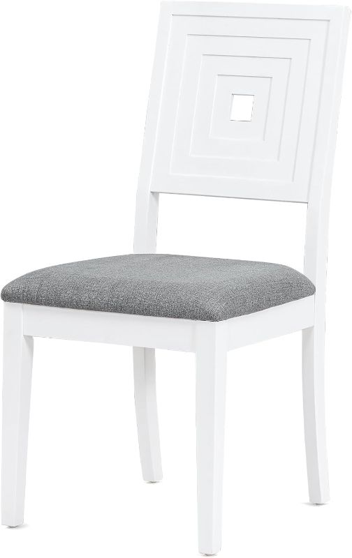 Photo 1 of ***USED - LIKELY MISSING PARTS - UNABLE TO VERIFY FUNCTIONALITY***
HomSof 4-Piece Modern Upholstered Kitchen Table Chairs, White Wood with Grey upholstered Cushion, 4 Piece, White/Grey