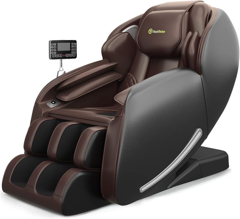 Photo 1 of ***PICK UP TRUCK/ TRAILER PICK UP ONLY*** Real Relax Massage Chair Favor-06, Full Body Zero Gravity SL-Track Shiatsu Massage Recliner Chair with APP Control, Brown
