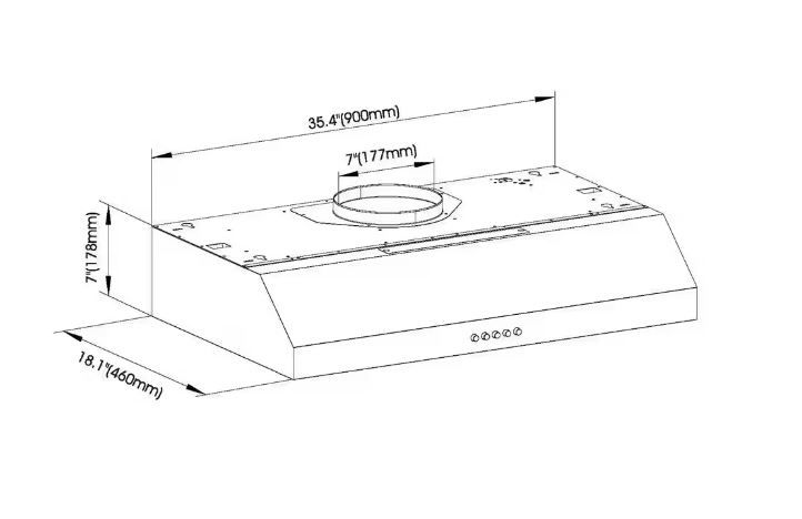 Photo 3 of (READ FULL POST) Sarela 36 in. W x 7 in. H 500CFM Convertible Under Cabinet Range Hood in Stainless Steel with LED Lights and Filter