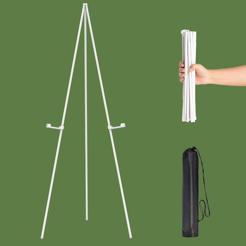 Photo 1 of ***STOCK PHOTO REFERENCE ONLY*** 2pk White Easel Stand for Display Wedding Sign & Poster - Easels for Display Holder - Collapsable Portable Poster Easel - Floor Adjustable Metal Painting Easel Tripod
